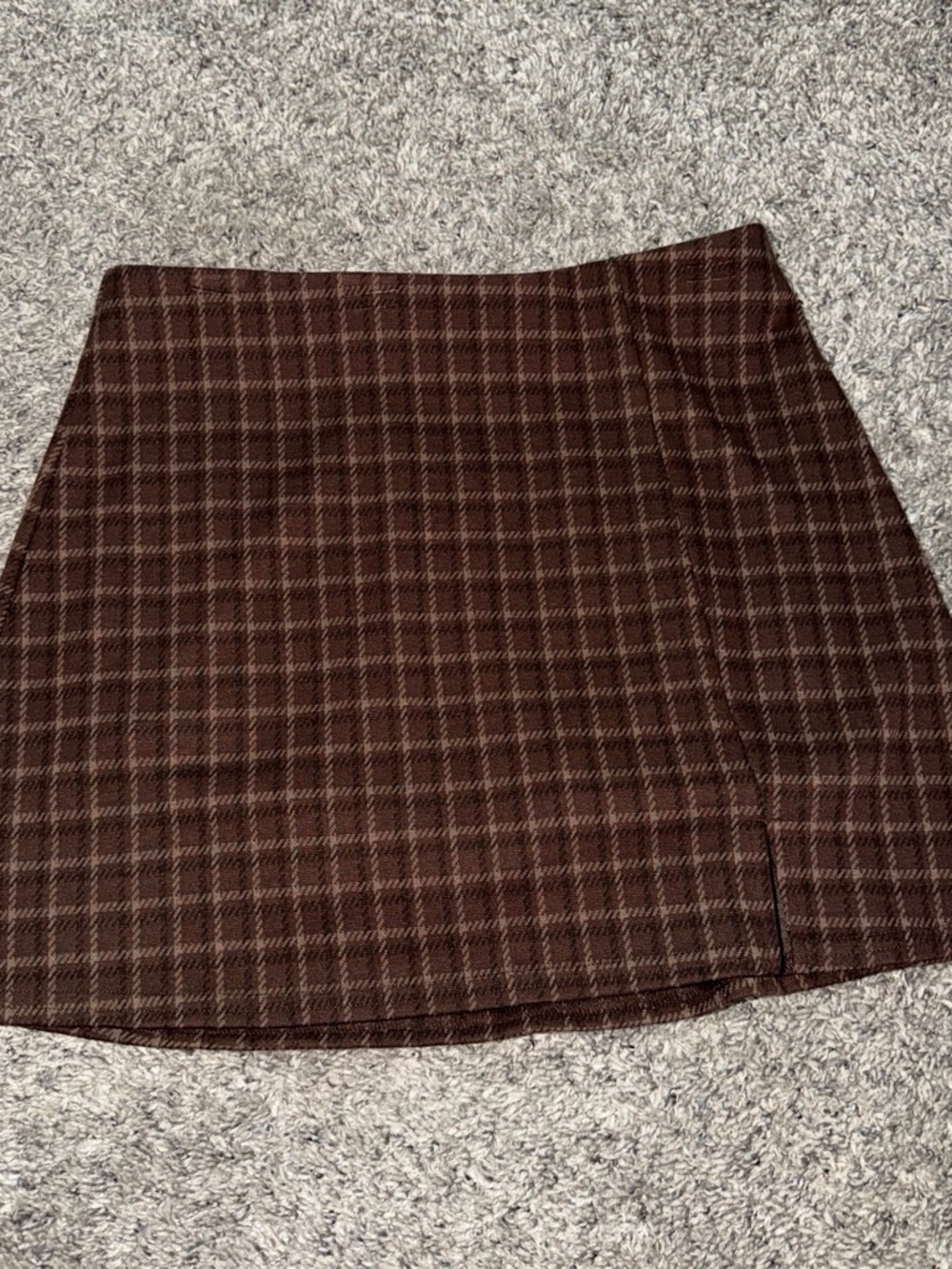 Brown Plaid Mini Skirt - Classic Women's Skirt